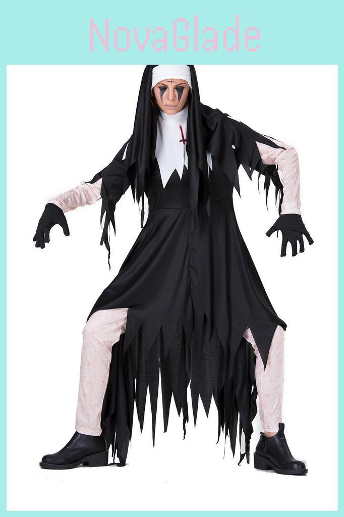 Scary Nun Costume For Women Halloween Cosplay Outfit For Scary Fun