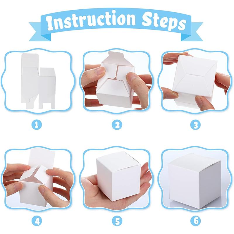 WTEMPO White Paper Small Gift Boxes Foldable DIY Party Treat Boxes Bridesmaid Proposal Boxes Universal Packaging Boxes for Storing Delicate Items