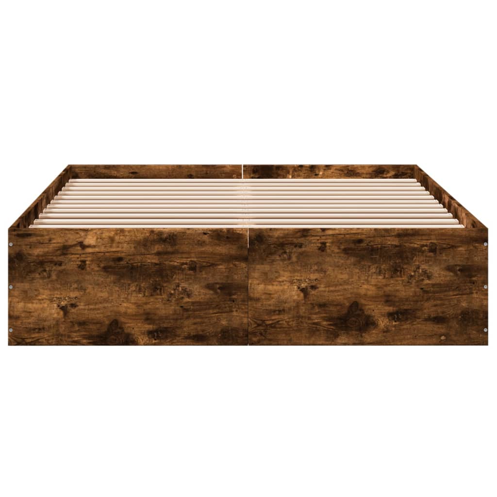 Bed Frame Smoked Oak 120 x 190 cm Engineered Wood