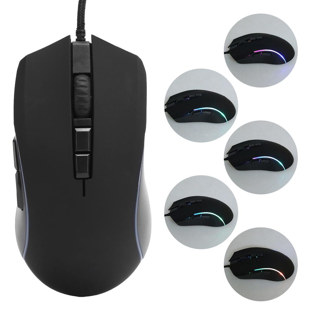 YFRUITFUL Wired Mouse 7200dpi RGB Light Gaming Mouse 7 Buttons USB Computer Mouse