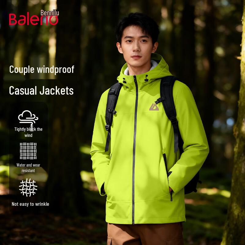 

Baleno Men s Hooded Waterproof Windproof Fleece Lined Jacket L