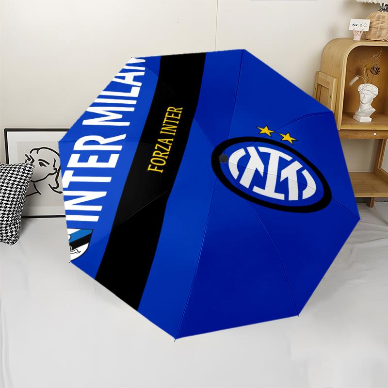 Inter Milan Theme Automatic Umbrella, Lightweight & Portable, 8 Rib, Perfect for Outdoor Travel, Birthdays, Christmas, Gifts.