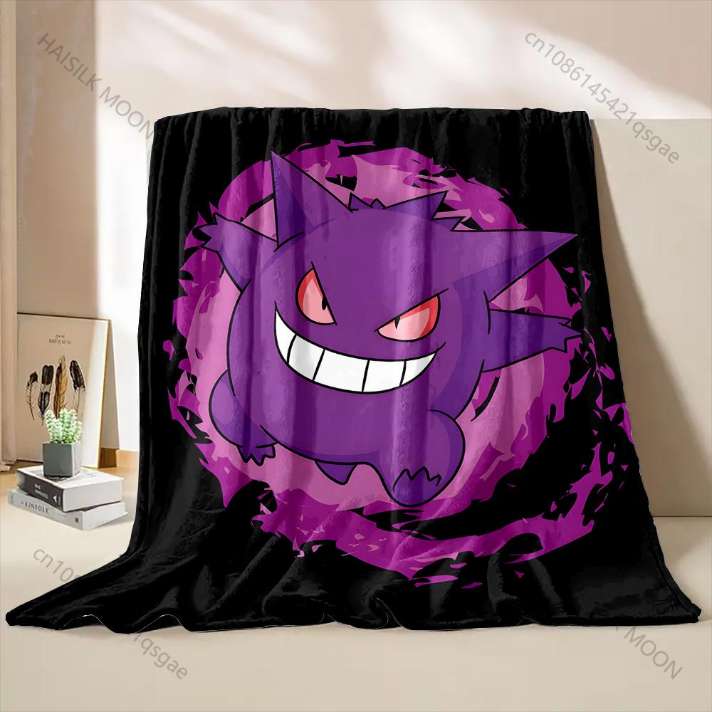 New Product Japan Pokemon Gengar Print Blanket for Home Sofa Travel Office Break Blanket Children Student Kids Luxury Gifts