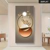 1 Stück moderne leichte Luxus-Stil Metallring-Dekorationsmalerei, Wohnzimmer-Eingangs-Hintergrundwandbild, Gold