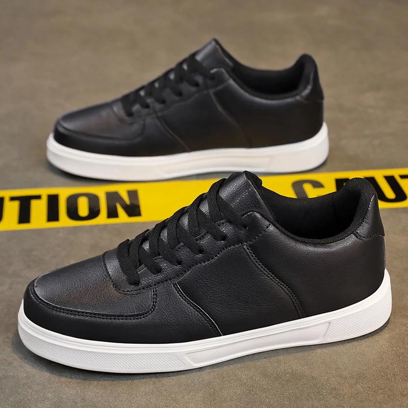 Fashion Men Leather White Sneakers Breathable Skateboarding Shoes Mens Outdoor Walking Running Shoes Couple Casual Shoes Size 47