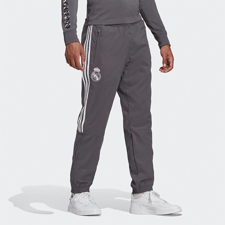 Adidas Pantaloni de antrenament pentru antrenament Real Madrid Slim Fit Pantaloni pentru bărbați Gri deschis GI0001