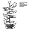 Spiral Egg Holder Kitchen Countertop Fresh Egg Storage Rack Heavy Duty Metal Egg Organizer Skelter Dispenser with Storage Basket