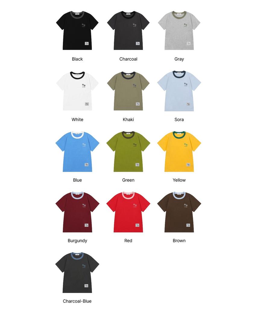 Koiliseu Laura Small Logo Color Block Short Sleeve T-Shirt (13 Colors)