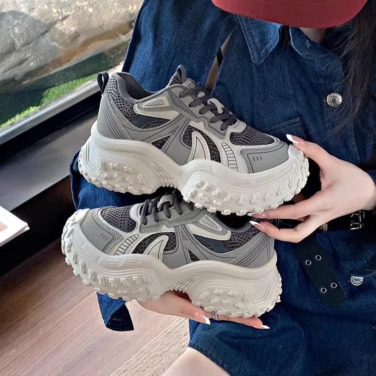 2025 new dad shoes women's spring and autumn women's shoes versatile platform shoes popular casual shoes heightening sports shoes