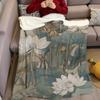 Lotus Haze Flannel Blanket Warm Soft Halloween Christmas Couch Warm Cozy Decorative Decor Gift for All Season