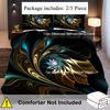 3D Printed Black And Golden Floral Bedding Set Soft Comfortable Bedding Cover Pillowcase Luxury Modern Fashion Duvet Cover Sets