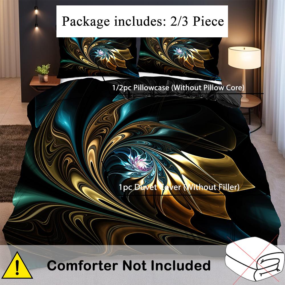 3D Printed Black And Golden Floral Bedding Set Soft Comfortable Bedding Cover Pillowcase Luxury Modern Fashion Duvet Cover Sets
