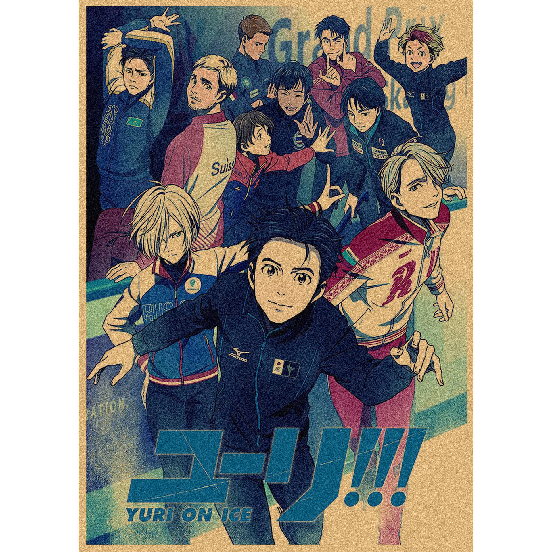 

YURI! on ICE Retro Kraft Paper Poster - Decorative Wall Art Mural 311 42X29.7cm (A3 size)