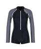 Jeteseu Women'S All-In-One Long Sleeve One-Part Suit Swimsuit Black Check L_4A028