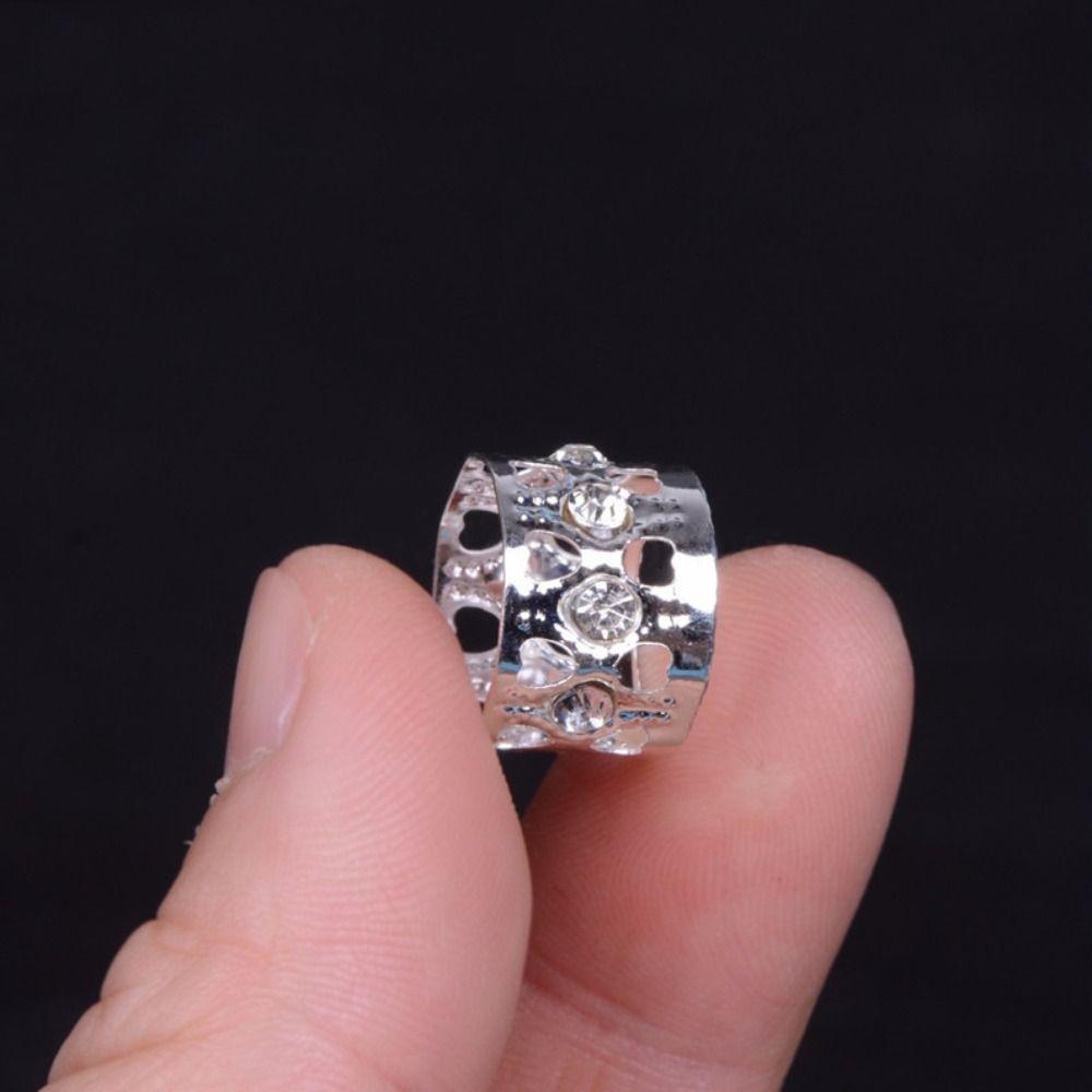 10Pcs Metal Cuff Clips Dreadlock Hair Rings Gold and Silver Braids Hair Beads  for Women Girls