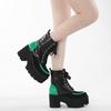 Fashion Color matching new serpentine embossed women's shoes with thick soles waterproof platform women's shoes thick heels ankle boots