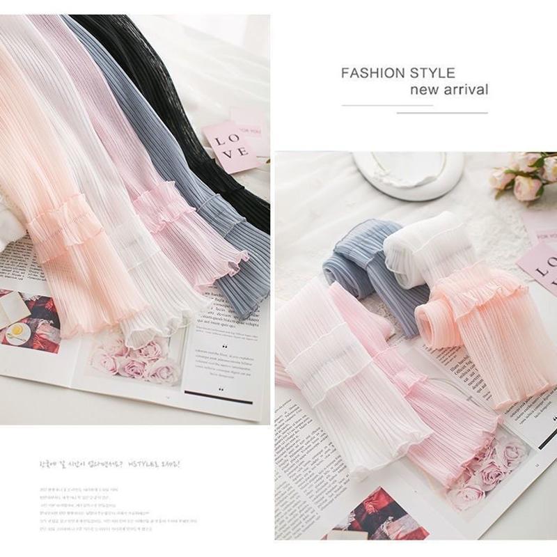 Summer Car Driving Long Lace Sleeves Sunscreen Gloves UV Protection Thin Ice Silk Breathable Women Arm Sleeves Moto Street Gear