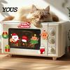Winter Festival Decorations 12Pcs Christmas Fridge Magnet Set, Soft Magnetic Decals with Office Filing Cabinet Magnets Santa/Snowman/Reindeer/Wreath