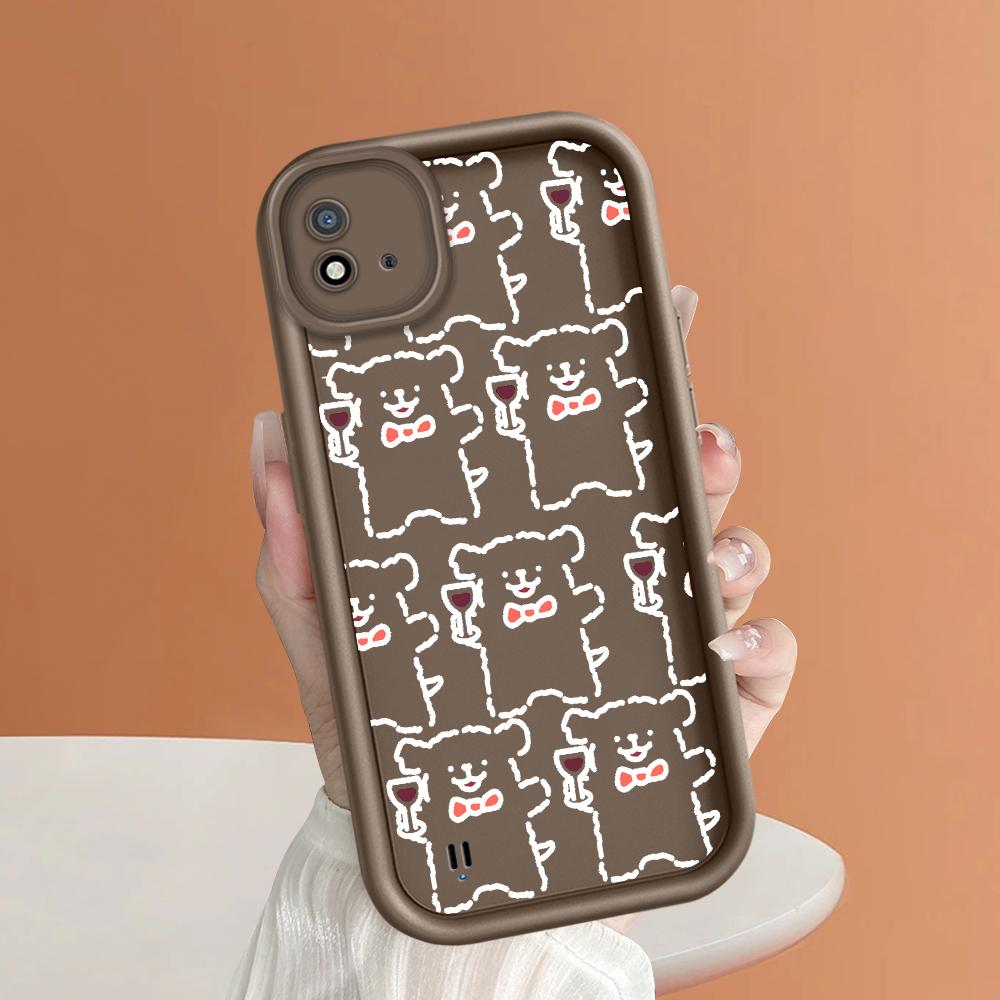 Soft Silicone Square Ladder Printing Pattern Phone Casing Full Cover Camera Shockproof Protection Rubber Case for OPPO Realme