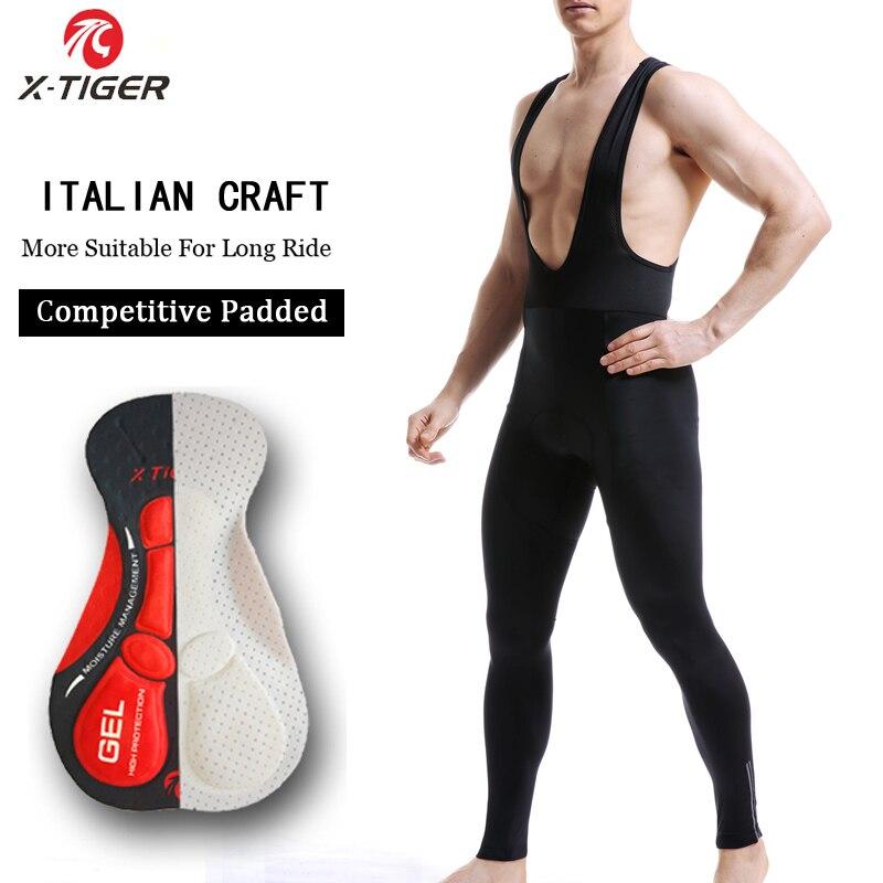 X-Tiger Whole Black 5D GEL Pad Pro Cycling Bib Pants MTB Bike Cycling Trousers Anti-sweat Quick-Dry Mountian Bike Bib Pants XXL