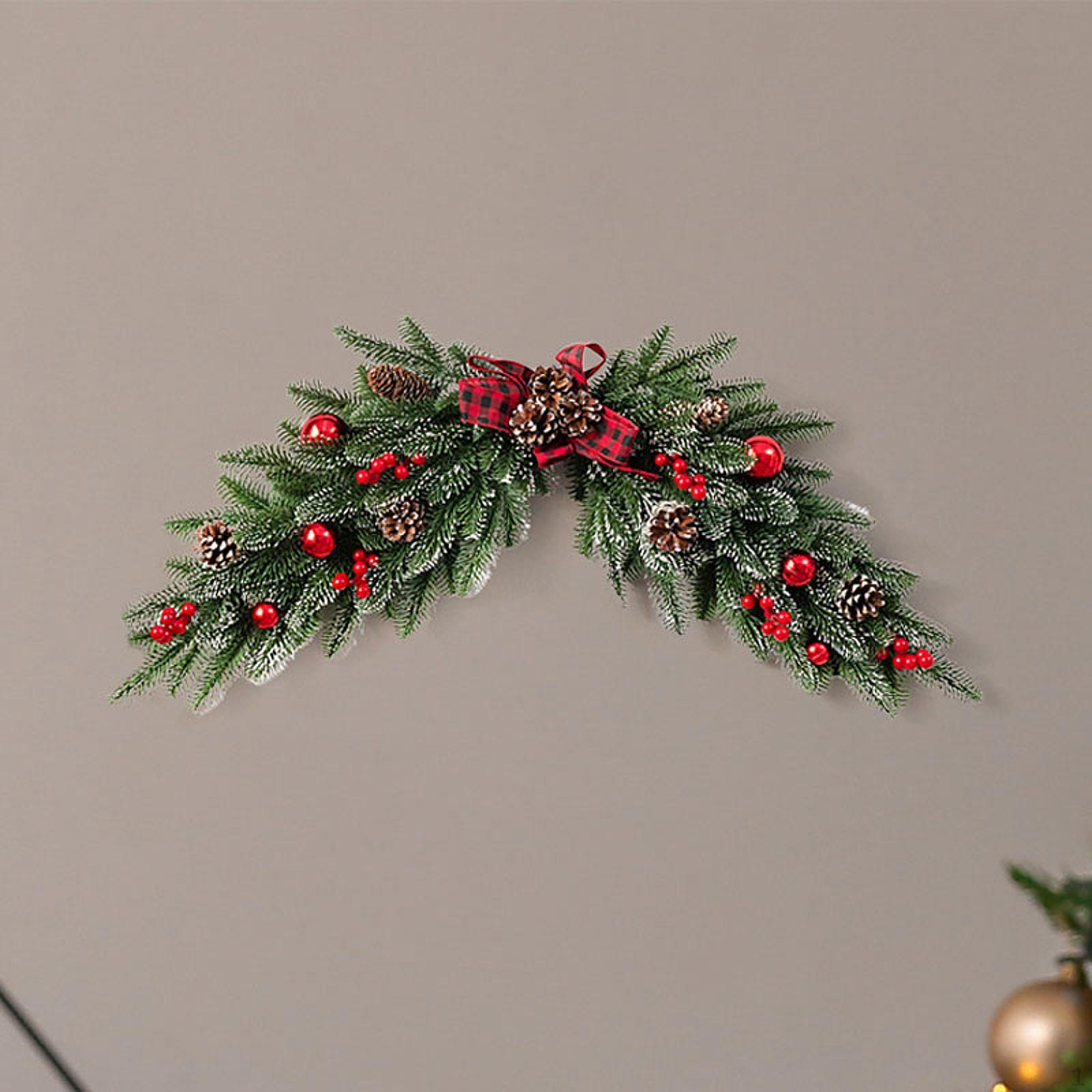 

Искусственный рождественский венок декор подвесное украшение для окна 87cmx35cm