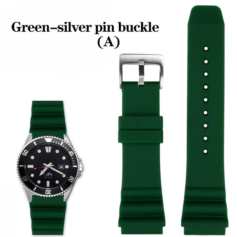 For Casio Diving Watch Swordfish MDV-106 MTP-VD01 MDV-107 Efr-303l Series Resin Silicone Strap Green 22mm Water Proof Watchband
