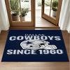 Dallas Cowboys Design Crystal Velvet Rug Soft Decorative Mat for Bedroom Entrance