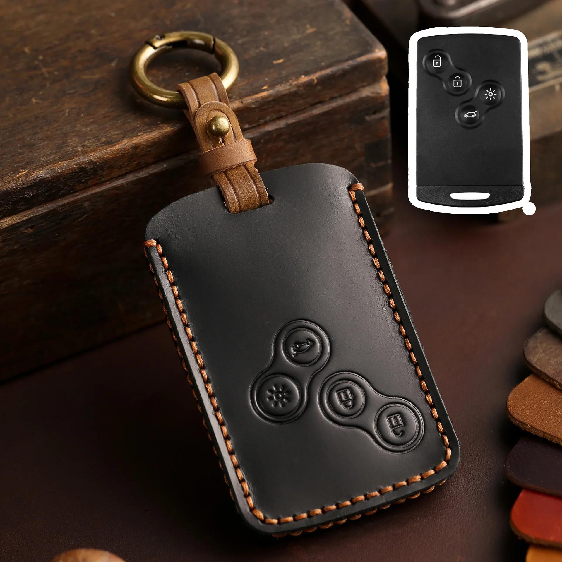 

Leather Cover for Renault Megane 2 3 Clio Scenic Duster Kaptur Captur Logan Laguna Zoe Koleos Danilo Nema Fluence Car Key Case чёрный