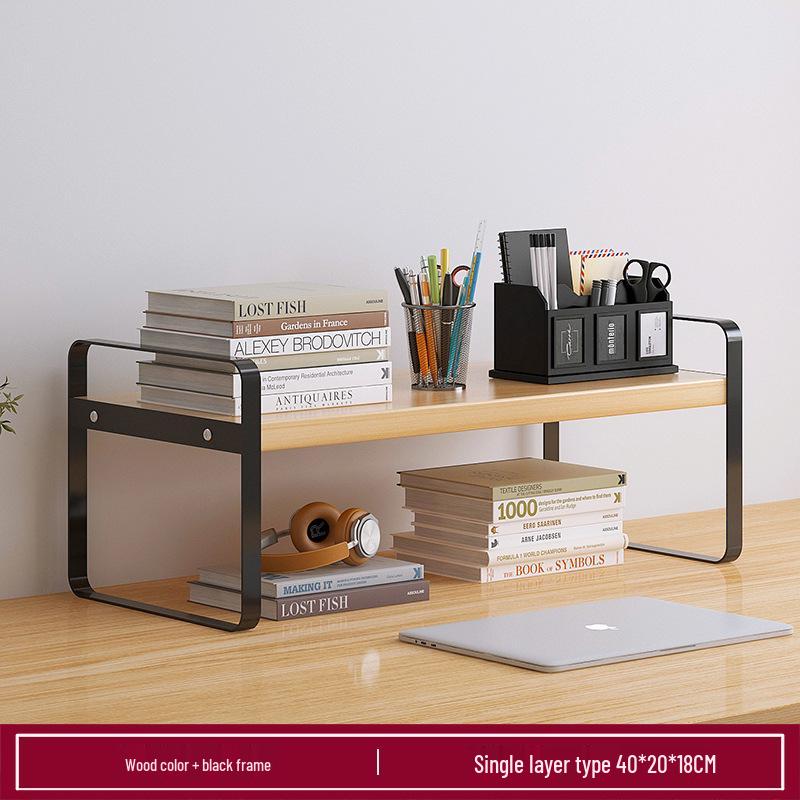 Wrought Iron Desktop Bookshelf for Bedroom, Living Room, or Office - Small, Simple Tabletop Organizer