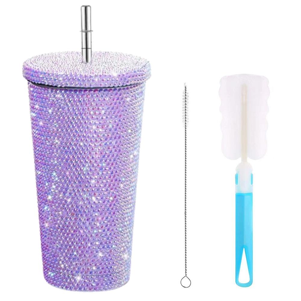 Insulated Glitter Coffee Cup 500ml/750ml Stainless Steel Water Bottle  Girl