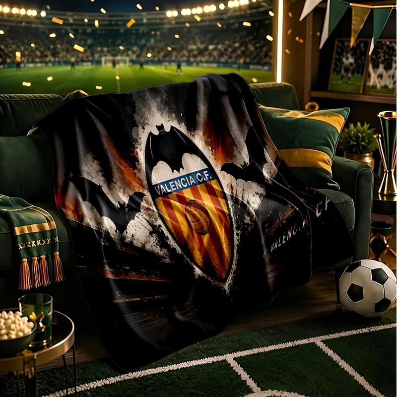 Valencia Crest Design Throws Blanket Flannel Blankets Plush for Couch Bed Gifts for Men Women Travel picnic blanket Christmas fan gifts