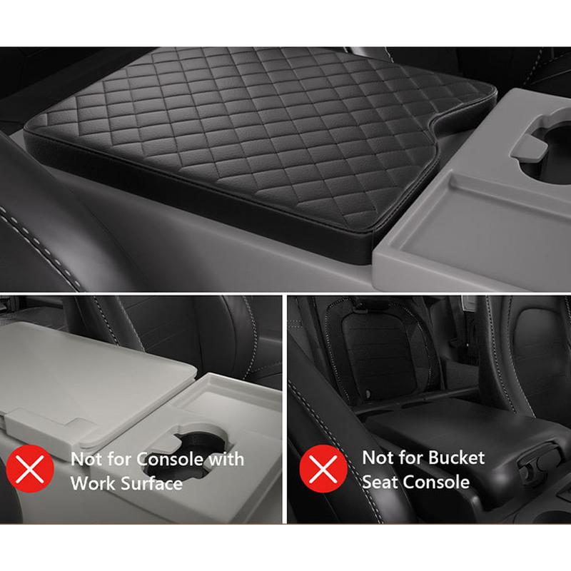 Car Armrest Cover Center Console Cover PU Leather Protective Armrest Seat Box Lid for F-450 2017 to 2024 with 40 20 40 Jump Seat