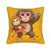 Pillow Case Baby Monkey Punch Cute Monkey Punch Comfy  Pillow Cover For Office Car Home Decor Retro Trendy Pillowcases