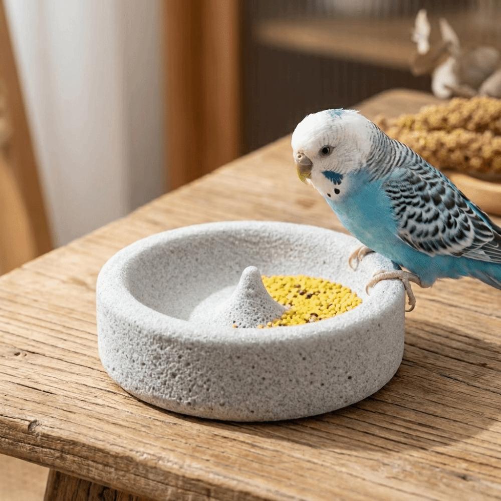 Wear-resistant Parrot Paw Grinding Bowl Anti-Spill Guinea Pigs Food Dish Cage Accessories