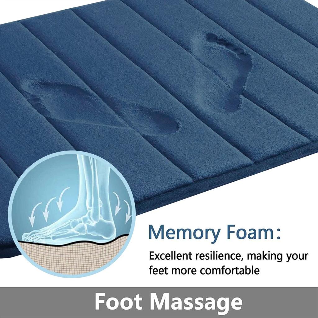 1/2/3Pieces Memory Foam Bathroom Mat Set Non-slip Bath Mat Super Absorbent Water Bathroom Floor Mat Machine Washable Toilet Rug