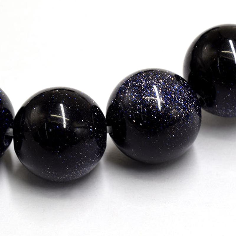 Blue SandStone Round Loose Stone Beads 15" Strand Charms for Bracelets 4 6 8 10 12MM Fashion Accessories