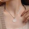 New Chinese style lotus necklace female ancient style Zen simple versatile safety buckle collarbone chain temperament woven neck chain
