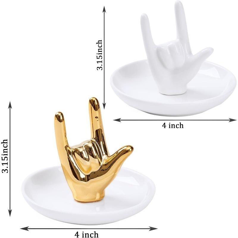 1 stk Jeg elsker deg Håndform Ringholder Bryllup Forlovelsesring Skål, Smykkeskålholder Gaver til Kvinner Hennes Bursdag Jul Valentinsdag