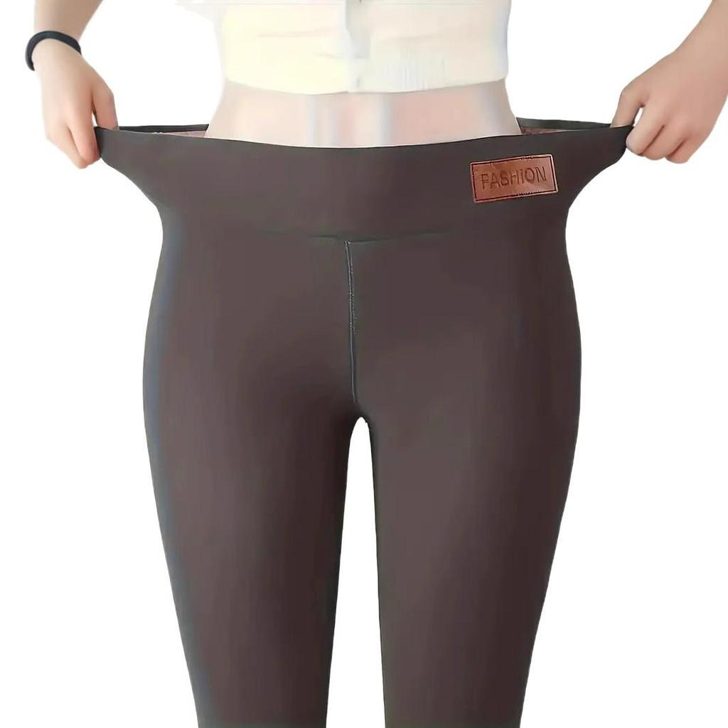 High-Waist Elastic Thickened Yoga Leggings - Solid Color, Casual, Slimming Women's Sports Pants