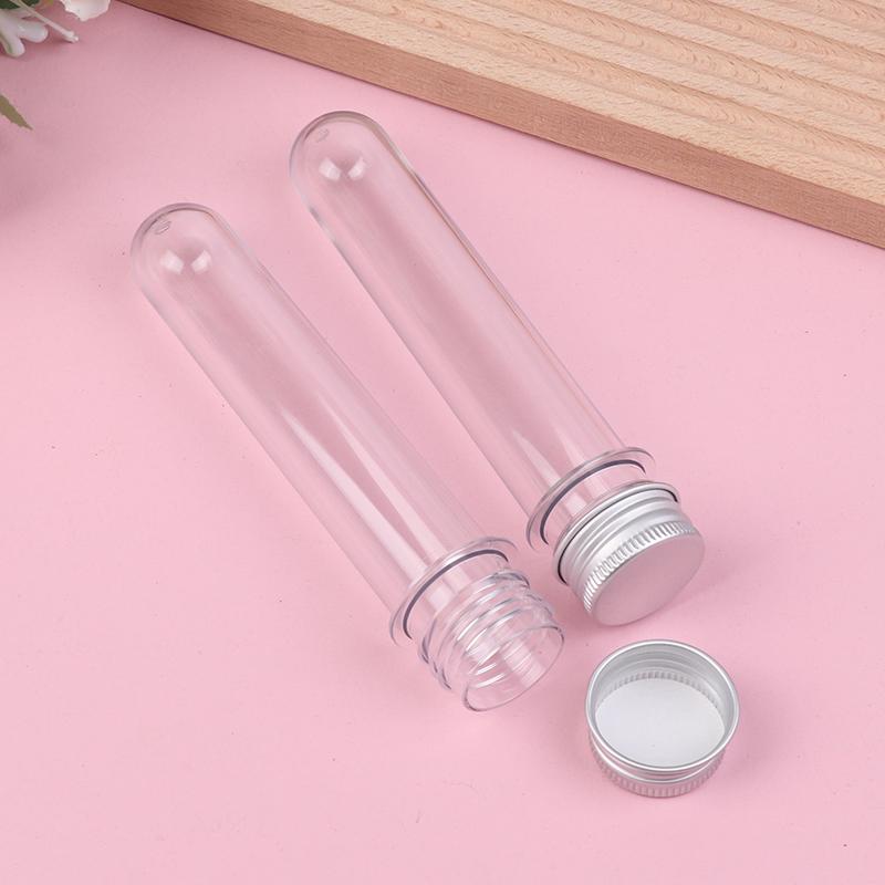 5Pcs 40Ml Transparent Mask Bath Salt Test Plastic Tube With Aluminum Cap Empty Clear Pet Cosmetic Tube