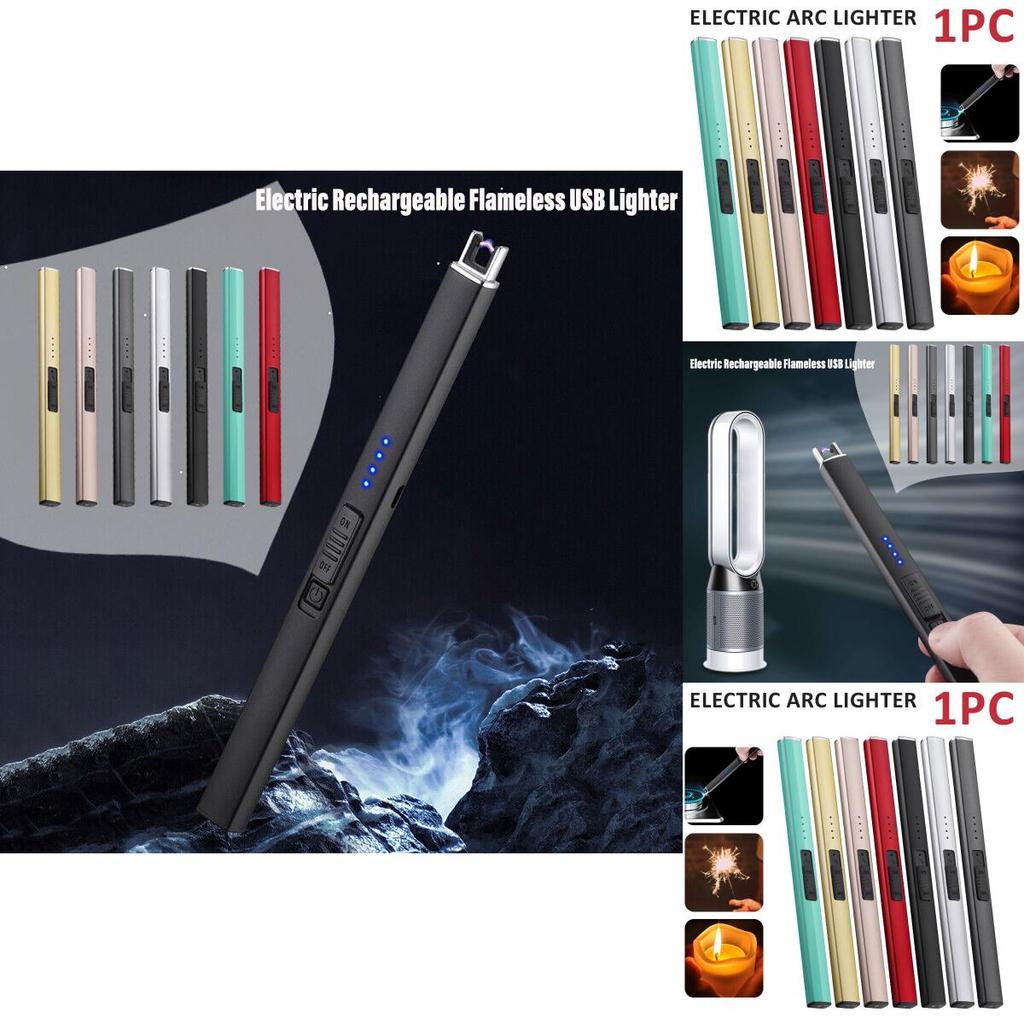 Long Handle Ignition Gun Stick Usb Arc Charging Windproof Rechargeable Metal Material Characters)