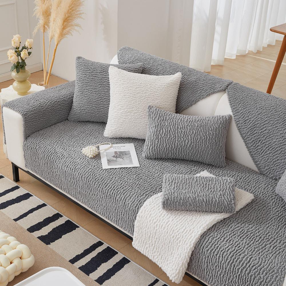 600G Cross-Border Amazon Anti-Cat Scratch Sofa Cushion Flannel Autumn And Winter Thickened Sofa Cover Non-Slip Cover Towel