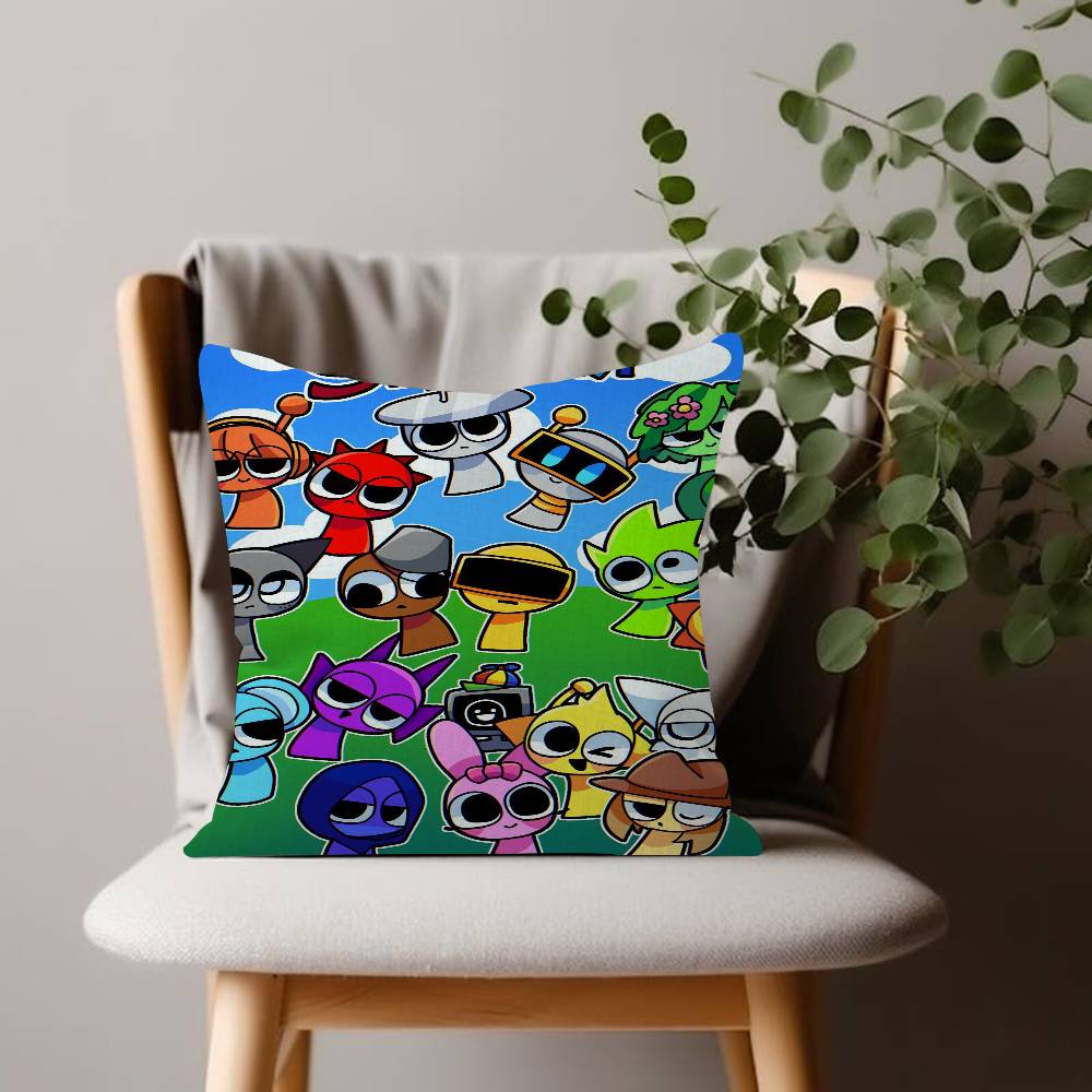 Game SSprunki Cute Personalized Pillow Cover Kids Bedroom Wild Party Decor Pillowcase Kid Birthday Shower Gift