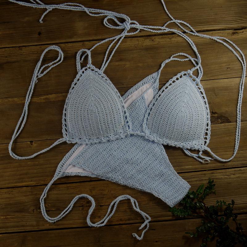 Handmade Crochet Cotton Push-up Bikini Set