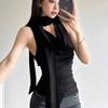 Y2K Style Cowl Neck Tie Halter Tank Top - Women's 2025 Sweet & Cool Summer Vest