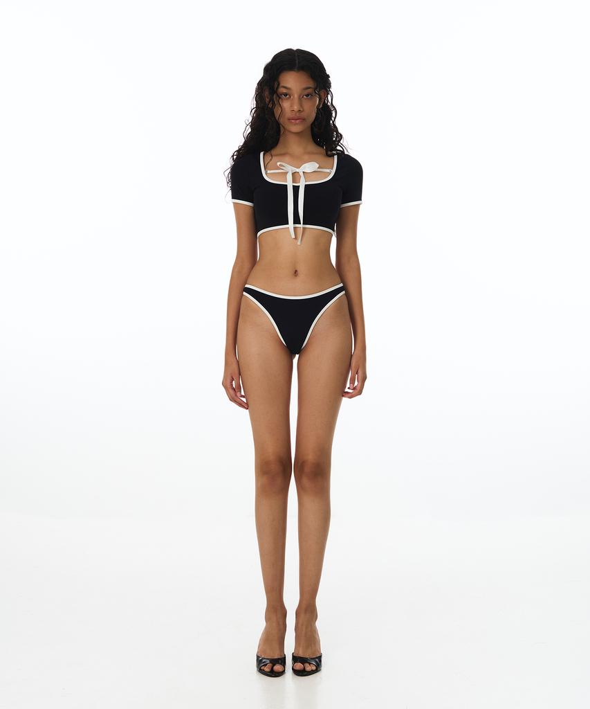 VINAJ Line Classic Short Bikini Bra Bk (Front Ribbon)