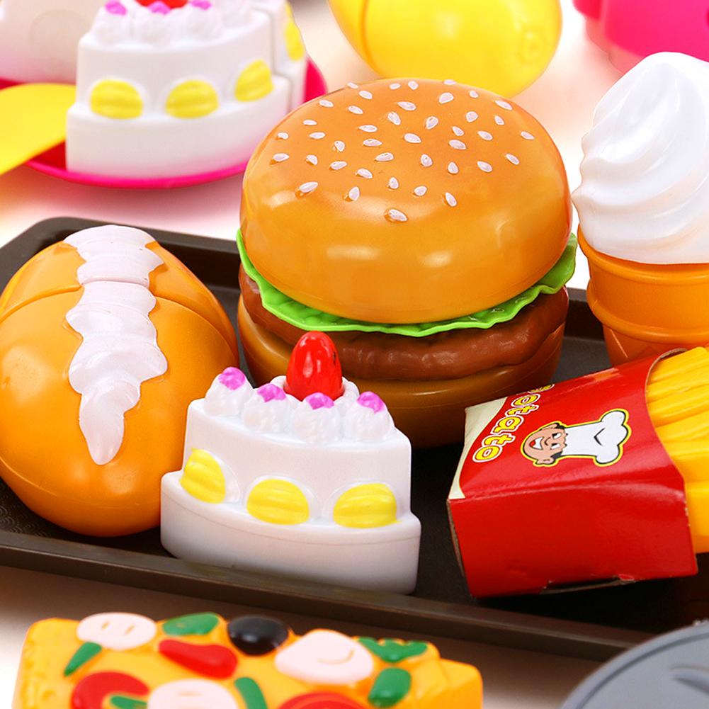Simulare Mâncare Copii Pretend Bucătărie Jucării Hamburger Gătit Jucării Joacă Pretend Pizza Set Ste X1S6