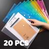 20 pcs Clear Plastic Snap Button File Folders Multi Color Exam Paper Storage Bag  Student