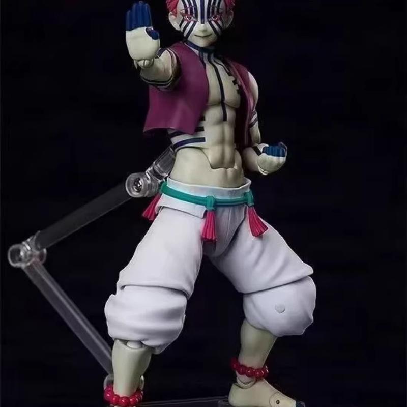 15cm Akaza Action Figure Demon Slayer Upper Moon Three Posable Joints Battle Gk Model Collectible Figurine Gift For Anime Fans