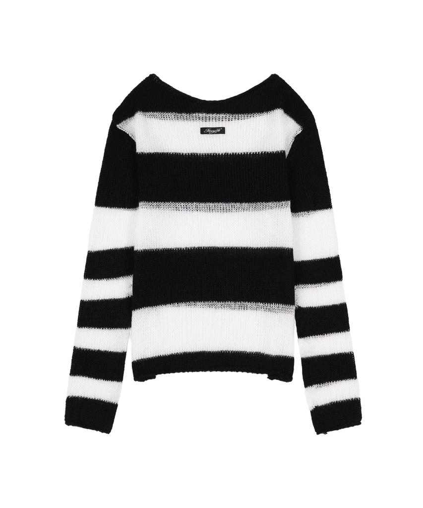 FANCY CLUB Hailey Striped Knit (Black) F25Zb020